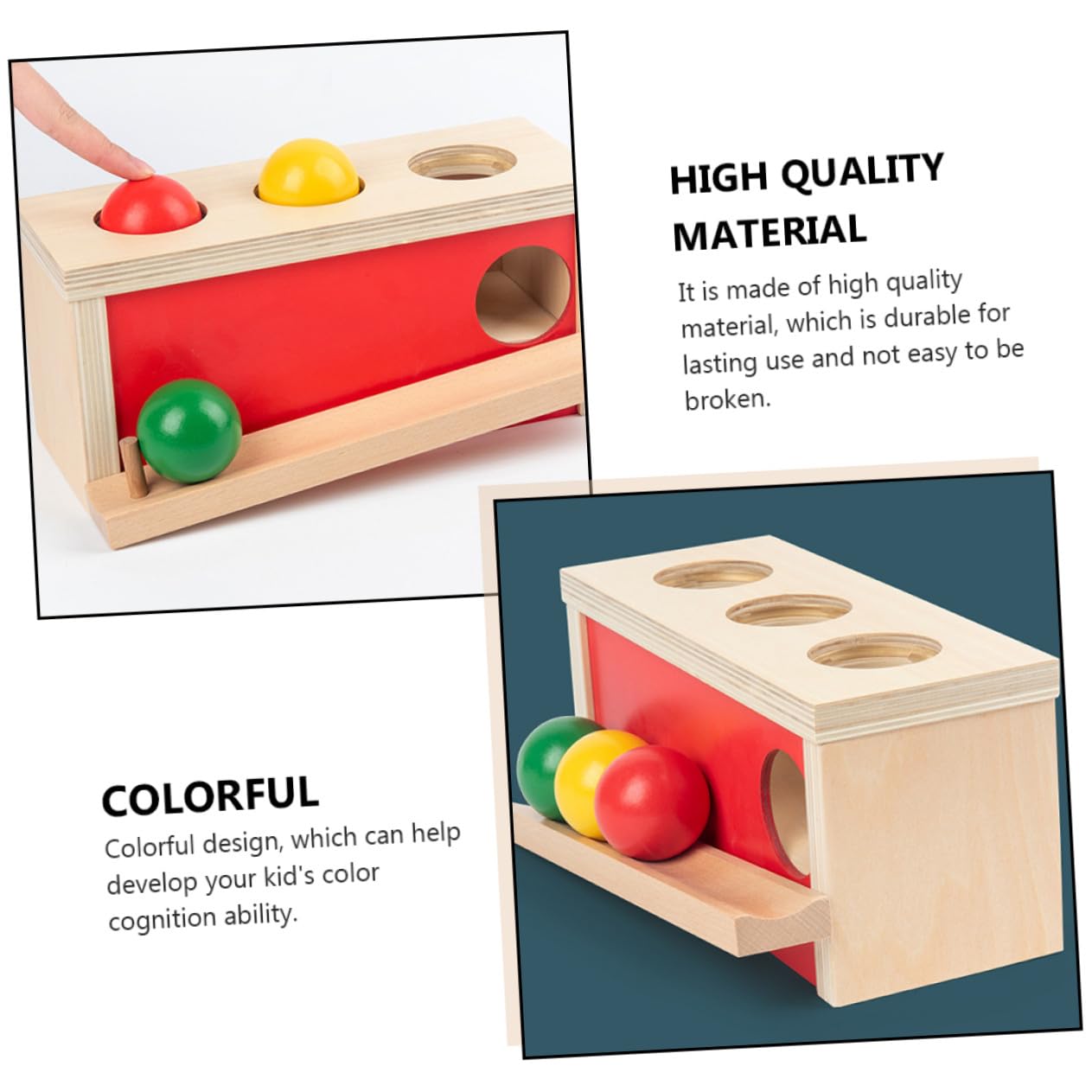 Juguete de Pelota de Prensa para Niños 1 Set de Madera Rojo