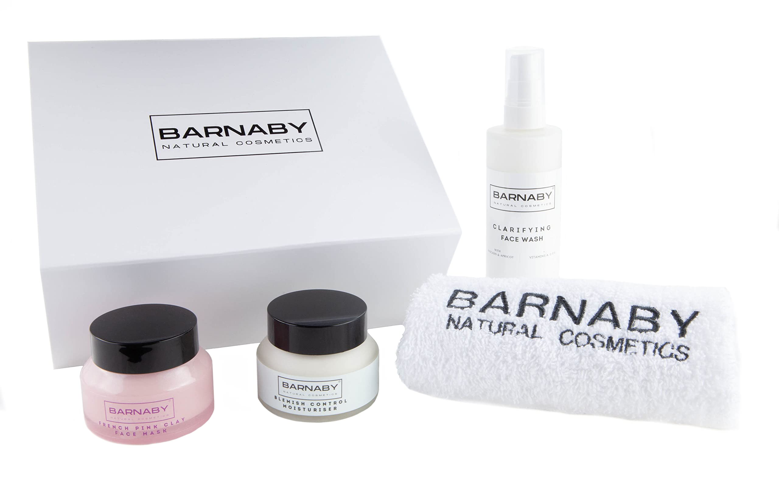 Barnaby Skincare - My Balance Present Beauty Gift Set Box z naturalnymi kosmetykami do pielęgnacji skóry, prezent dla kobiet, mężczyzn, mamy na Walentynki i Dzień Matki z maską na twarz, mycie, krem