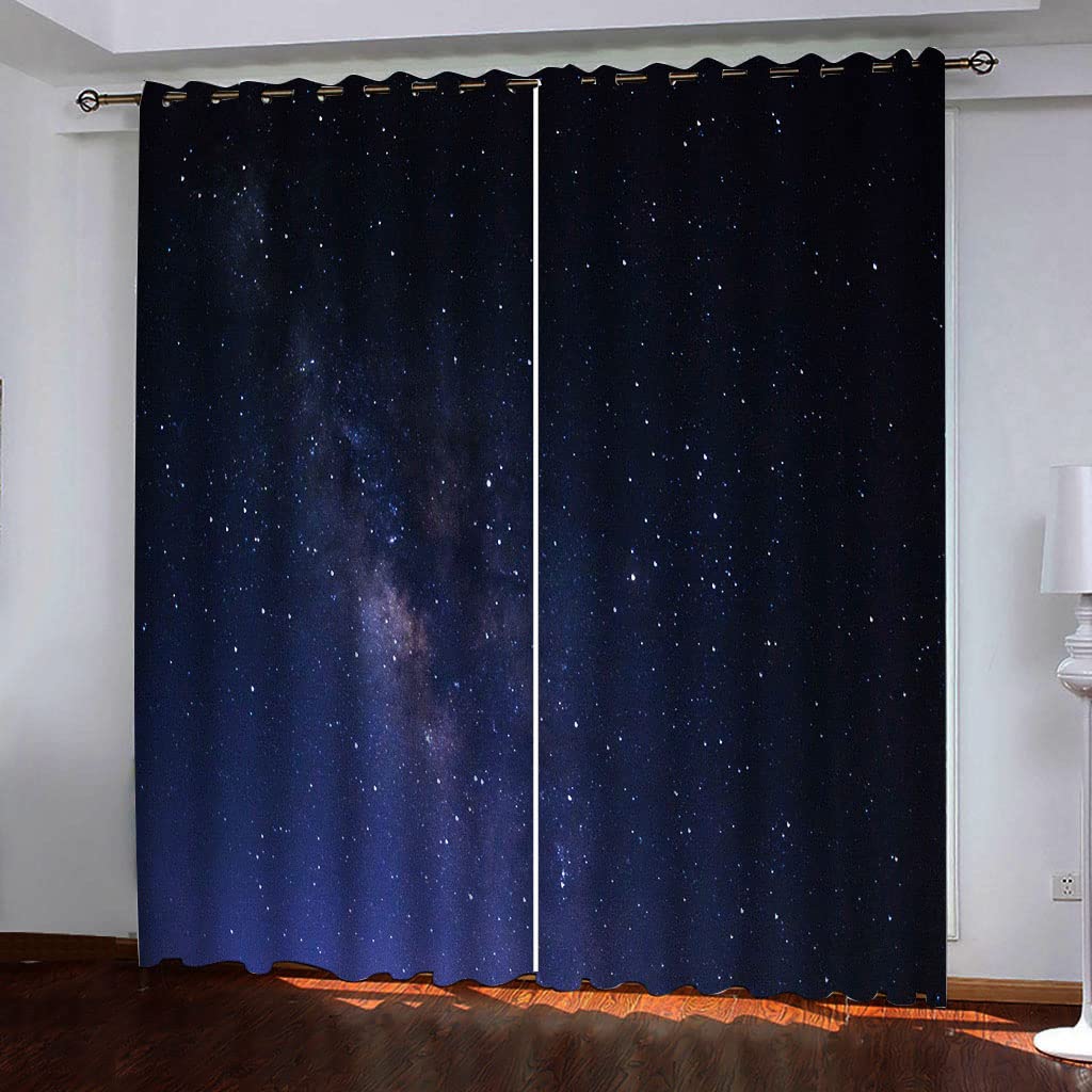 Rideau occultant bleu ciel étoilé pour une chambre parentale