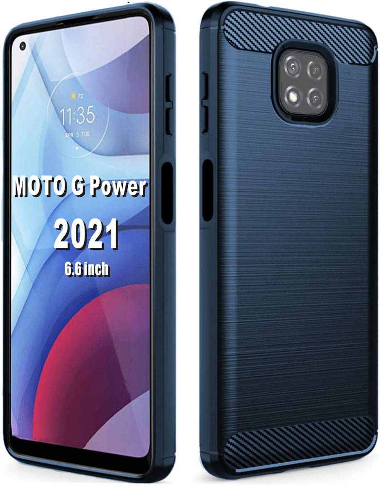 Coque Moto G Power 2021 anti rayures protection gel bleu 6,6 - 8