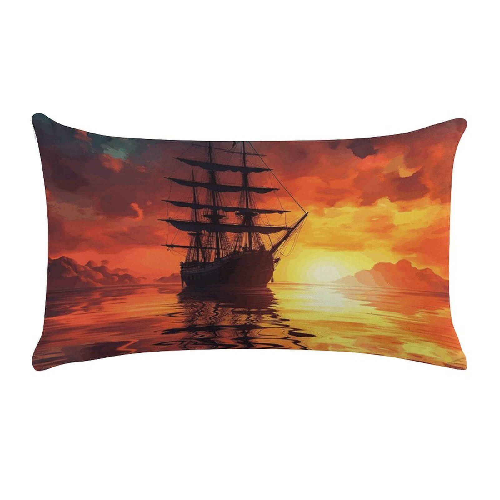 A Sailing Boat on The Water Pillow Cases for Sofa, Super Soft Plush Pillow Cover with Zipper, Luxury Cozy Pillow Shams for All Seasons, Lightweight Pillowcases for Bedroom, 12" X 20"