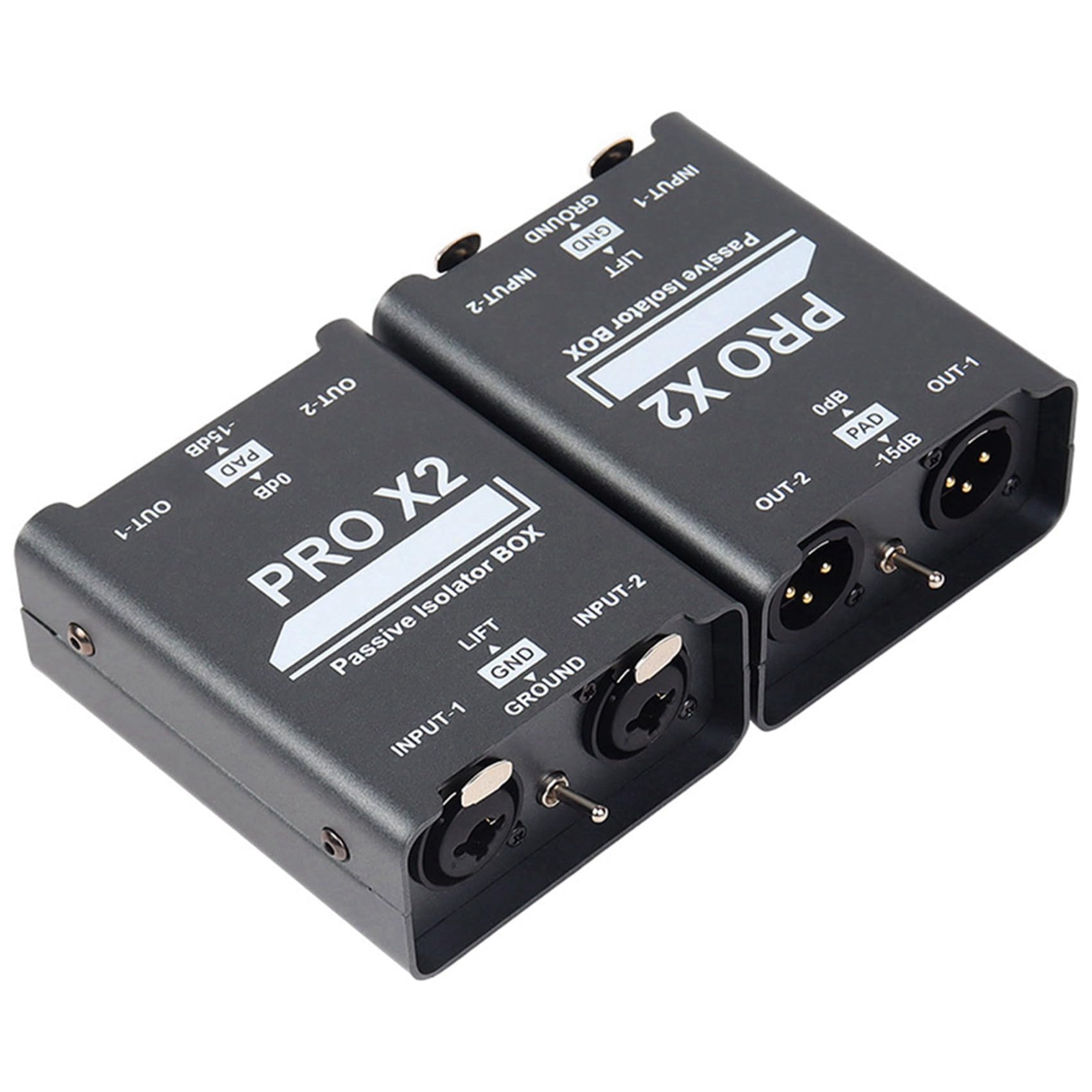 ISTOVO 2X Isolateur Audio 2 Voies, Éliminateur de Courant Audio, XLR 6.5, Isolateur Permalloy, Mixeur de Diffusion en Direct