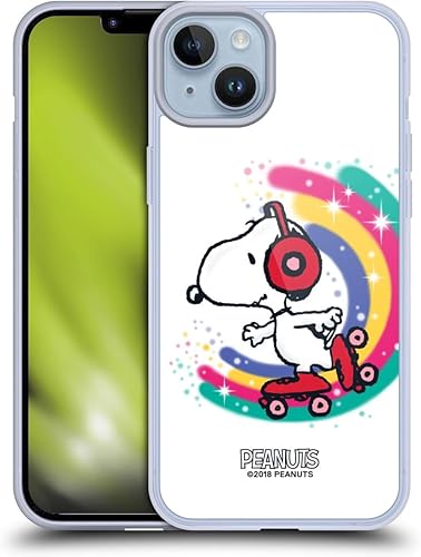 Vista 239 de Head Case Designs Funda de gel suave con licencia oficial de Peanuts I Love Pattern Snoopy Boardwalk Airbrush compatible con Apple iPhone 15