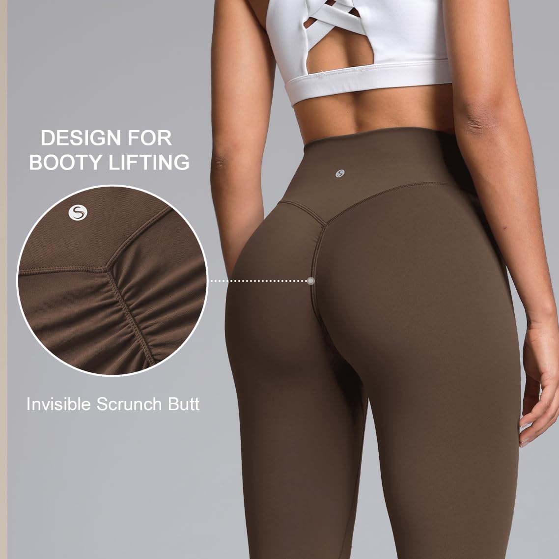 Sogetdo Workout Leggings for Women Scrunch Butt 25" image 4