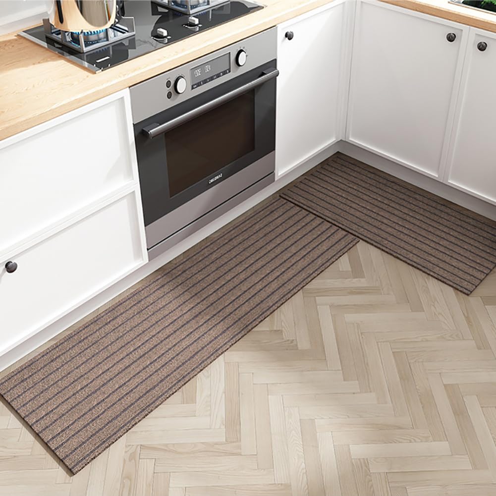 DATOPER Door Mats Indoor, Soft Doormats, Entrances Door Mat, Super Absorbent Entrance Rug, Non-slip Floor Mats For Inside, Front Back Door, Pets and Dogs (50cm X150 cm, BROWN)
