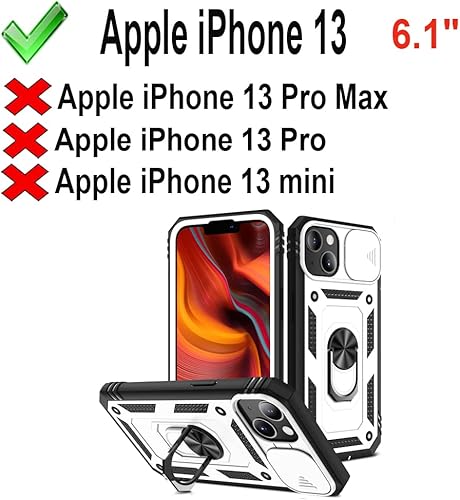 Miniatura 9 de PASNEW Funda para iPhone 14 con soporte, funda para cámara deslizante de cuerpo completo, carcasa rígida militar, carcasa rígida a prueba de golpes,