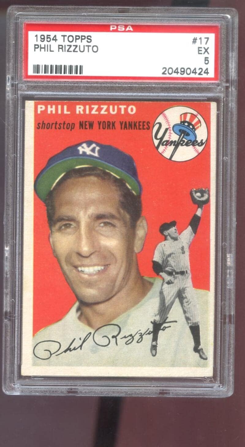 1954 Topps #17 Phil Rizzuto PSA 5 Graded Baseball Card MLB New York Yankees