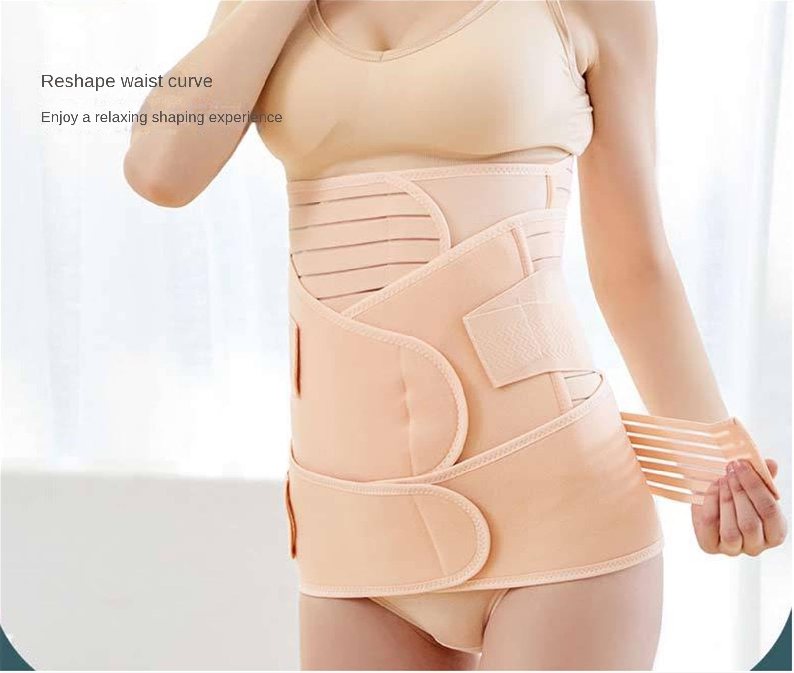 Rückenstütze Bauch-Taillenstütze, Rückenstützgürtel, Körperformender Sport-Taillengürtel Lendenbandage(Pink,XXL)