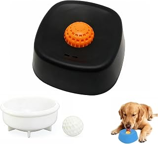 Dog Liquid Lick Bowl Slow Feeder with Rolling Ball, Interactive Pet Puzzle Toy, Spill-Proof Licking Mat Alternative for Wet Food, Water & Treats Dogs Cats(Black)