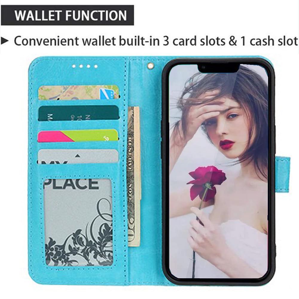 Custodia Oppo A17 A Libro Con Glitter E Motivo Pianeti – Portafoglio In PU Con Supporto, Chiusura Magnetica, Nero