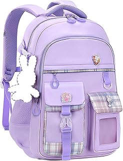 شنطة ظهر مدرسية للبنات والمراهقين من اميث كاجوال النايلون مقاومة للماء وخفيفة الوزن للاطفال عمر 9-15 سنة للمدرسة او السفر أرجواني