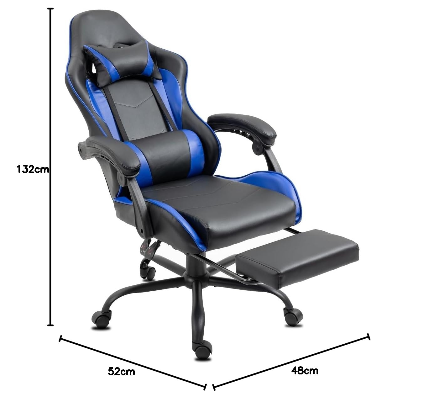 Gemani Bureaustoel, gamingstoel, massagefunctie, USB-gamingstoel