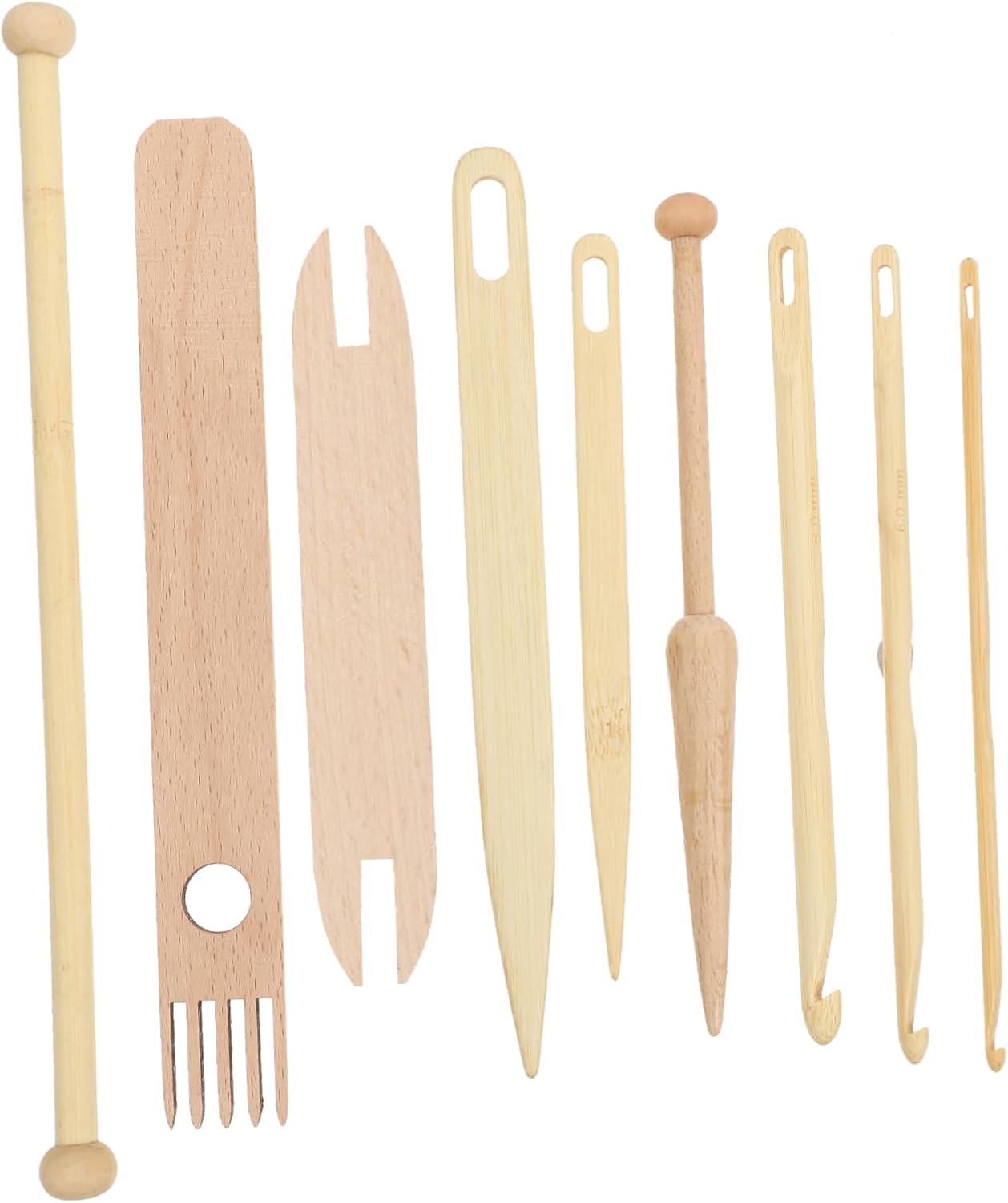 OSALADI 1Set Tapestry Knitting Supplies Wooden Crochet Hooks Weaving Loom Tools for DIY Crafts Lightweight and Durable for Beginners and Advanced