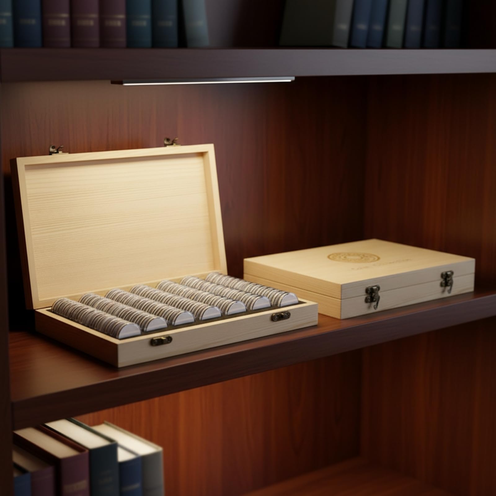 100 Piezas Caja Monedas con Cápsulas