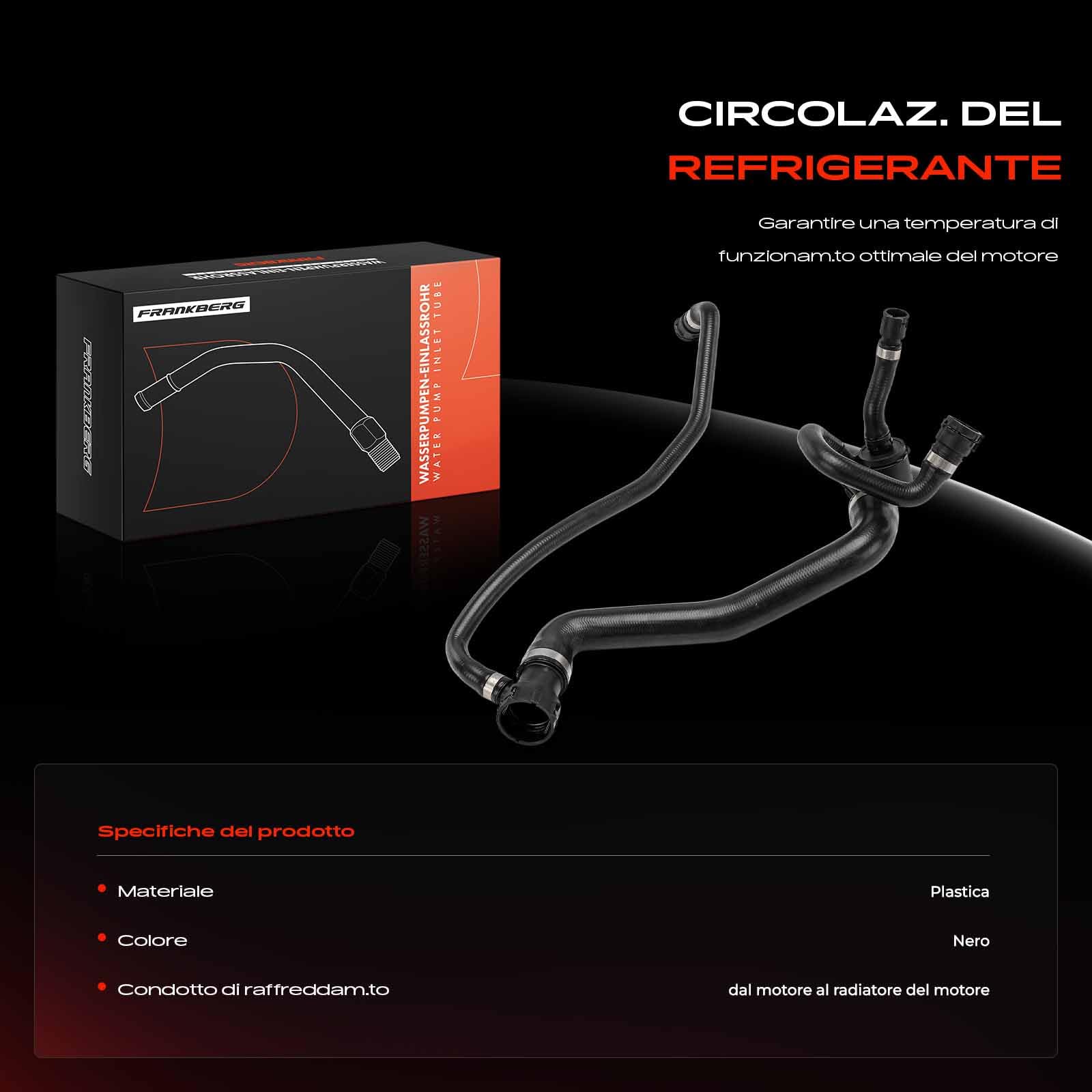 Frankberg Tubo del liquido di raffreddamento tubo del radiatore lato | Compatibile con: Serie 5 E60