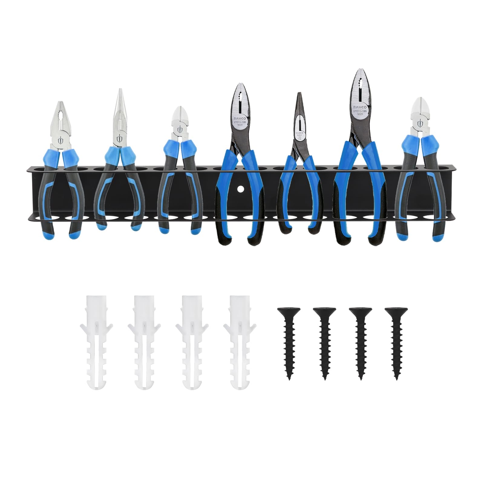 Ruaizel Tool Storage Wall Mounted,40cm Metal Screwdriver Holder with 14 Slot, Screwdriver Rack for Garage Workshop, Workbench - Image 3