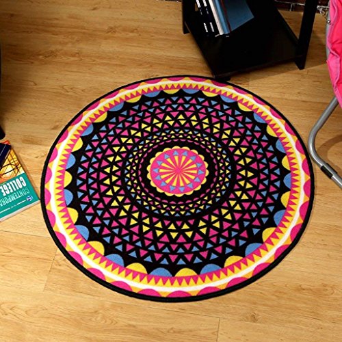 Tapis de salon rond pour coin lecture et fauteuil d'ordinateur
