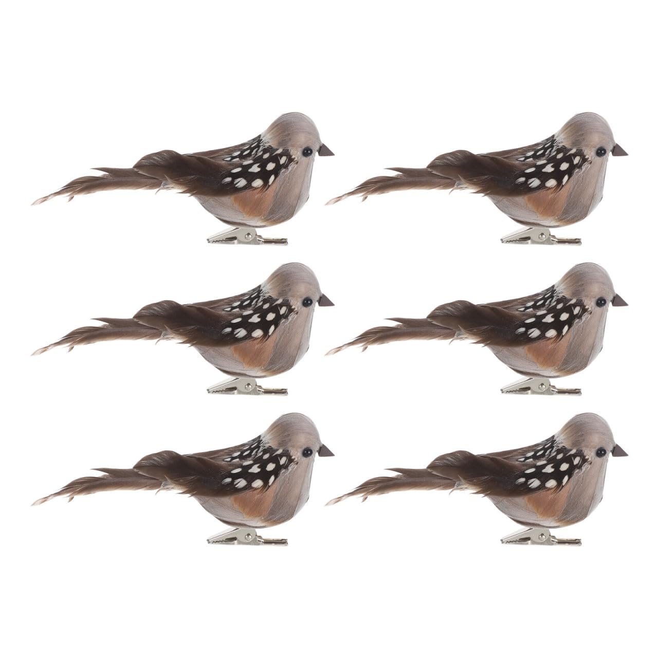 Pájaros de espuma decorativos para adornar el árbol de Navidad y centros de mesa, 6 ud