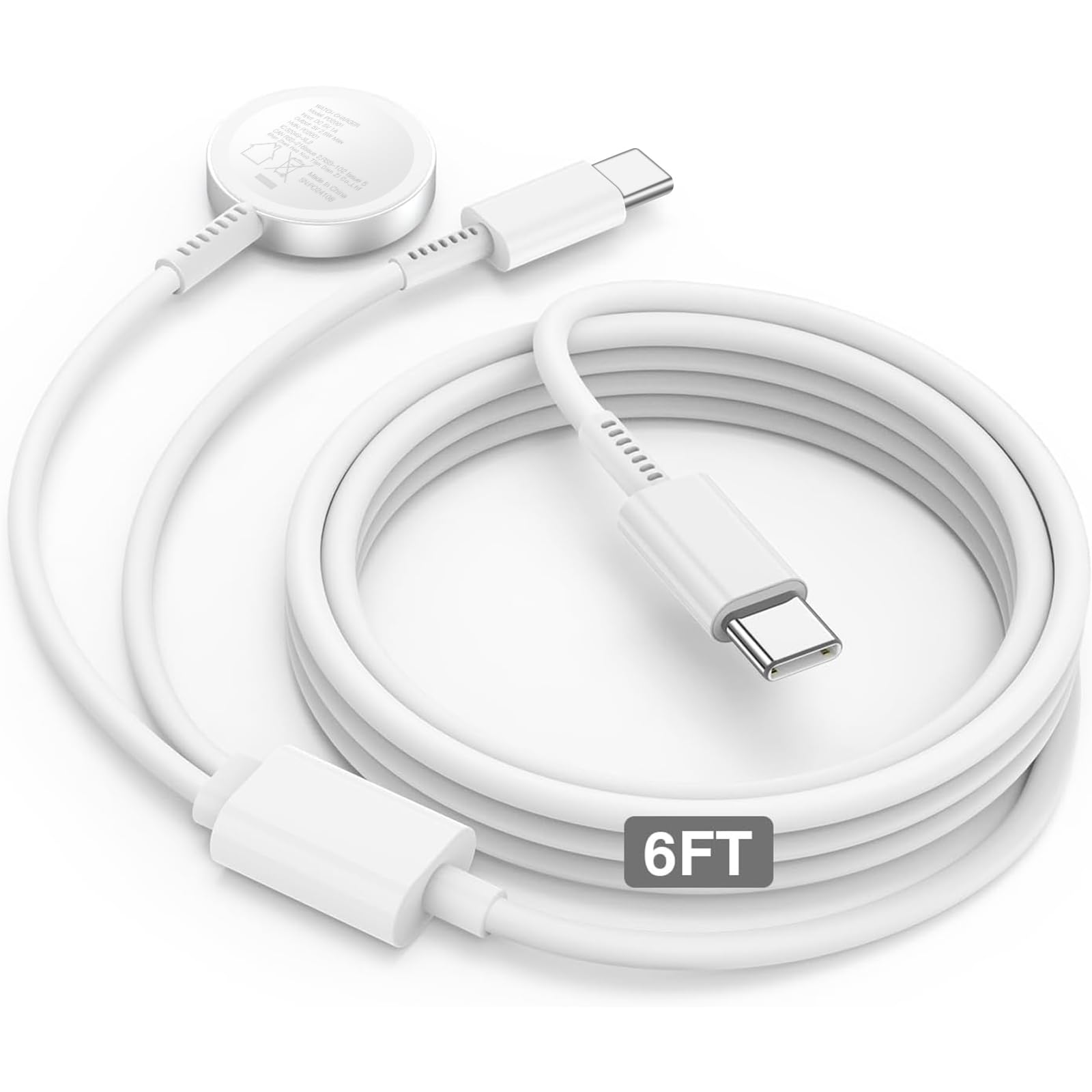 for Apple Watch Charger, iPhone and Watch Charger 2 in 1 USB C Cord 6FT iWatch Magnetic Fast Charging Compatible for Apple iWatch Series Ultra/10/9/8/7/6/SE2&iPhone16 15 Charging Cable