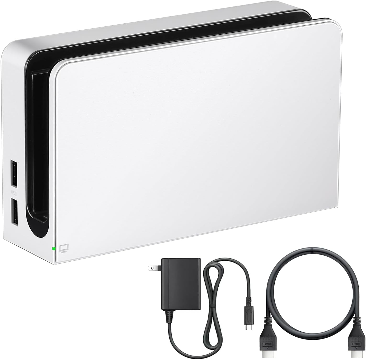 TV Dock Station for Switch and OLED - 3 in 1 Replacement TV Base Docking Station Set with Upgraded IC Module, Ethernet LAN Port, Charger, HDMI Cable Accessories- Not for Switch 2 (White)