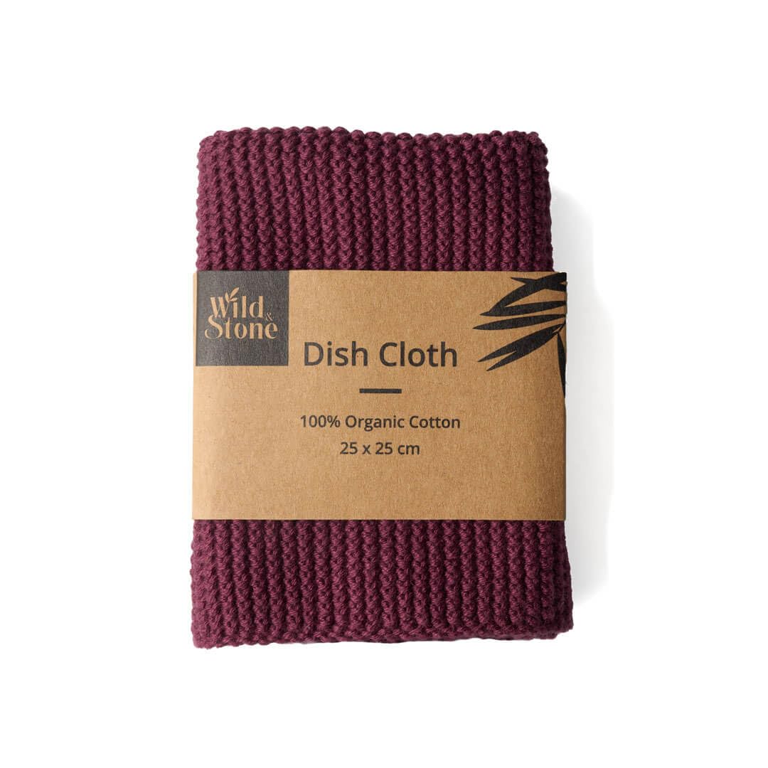 Wild & Stone Organic Cotton Dish Cloth, GOTS Certified, 25 x 25cm