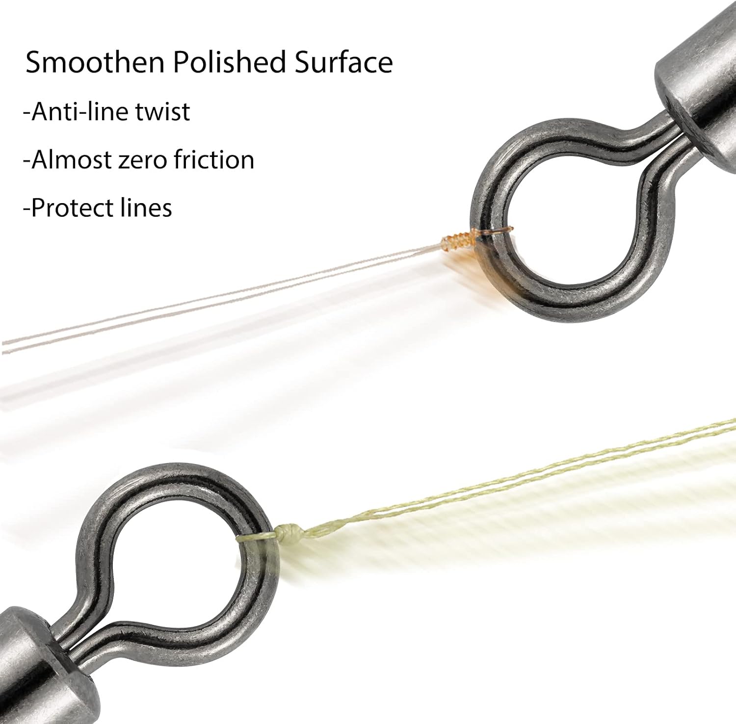 Dr.Fish Rolling Barrel Fishing Swivel Stainless Steel Black Nickel 30Lb to1500 Lb : Sports & Outdoors