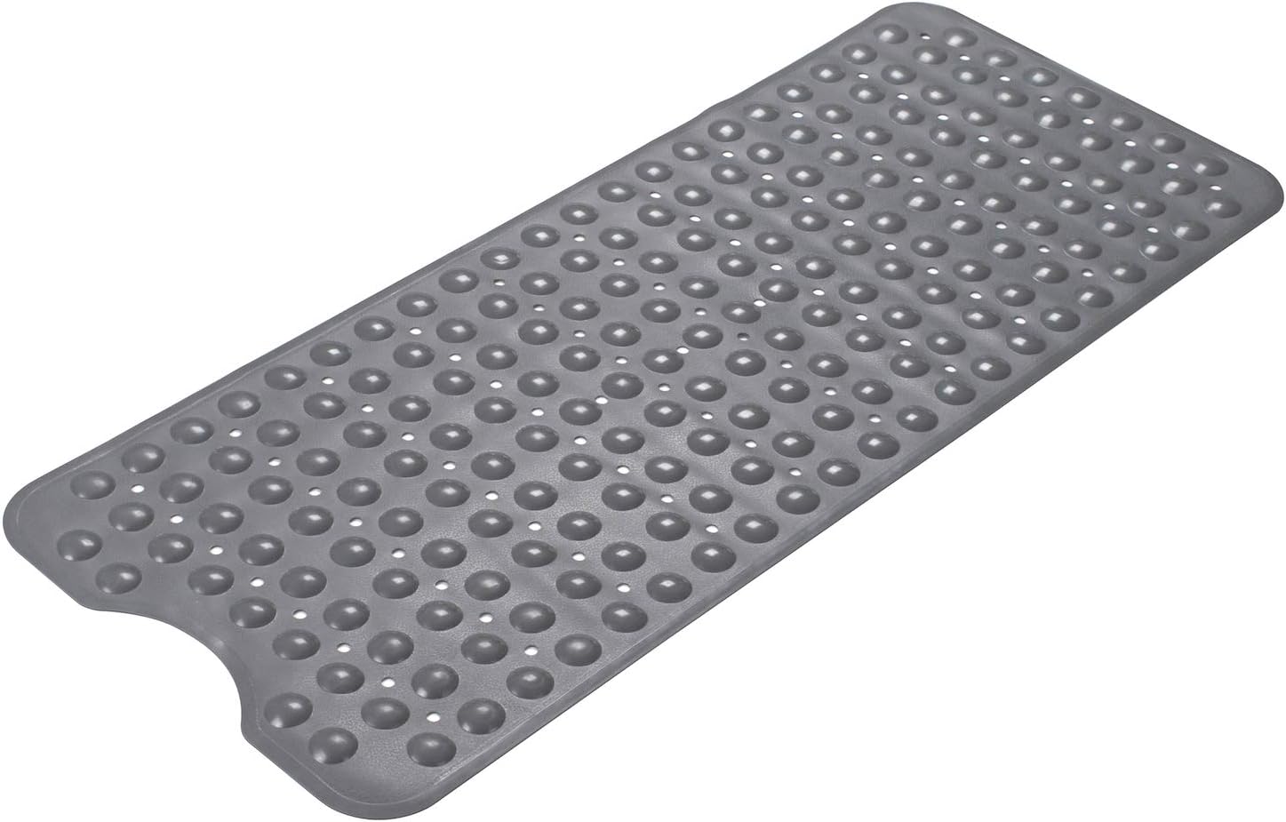 AmazerBath Bath Tub Mat, Larger Suction Cups Bath Mats with Strong Grip, Safe TPE Material, Machine Washable, Non-Slip Shower Mats for Bathroom, 39 x 16 Inches (Grey)