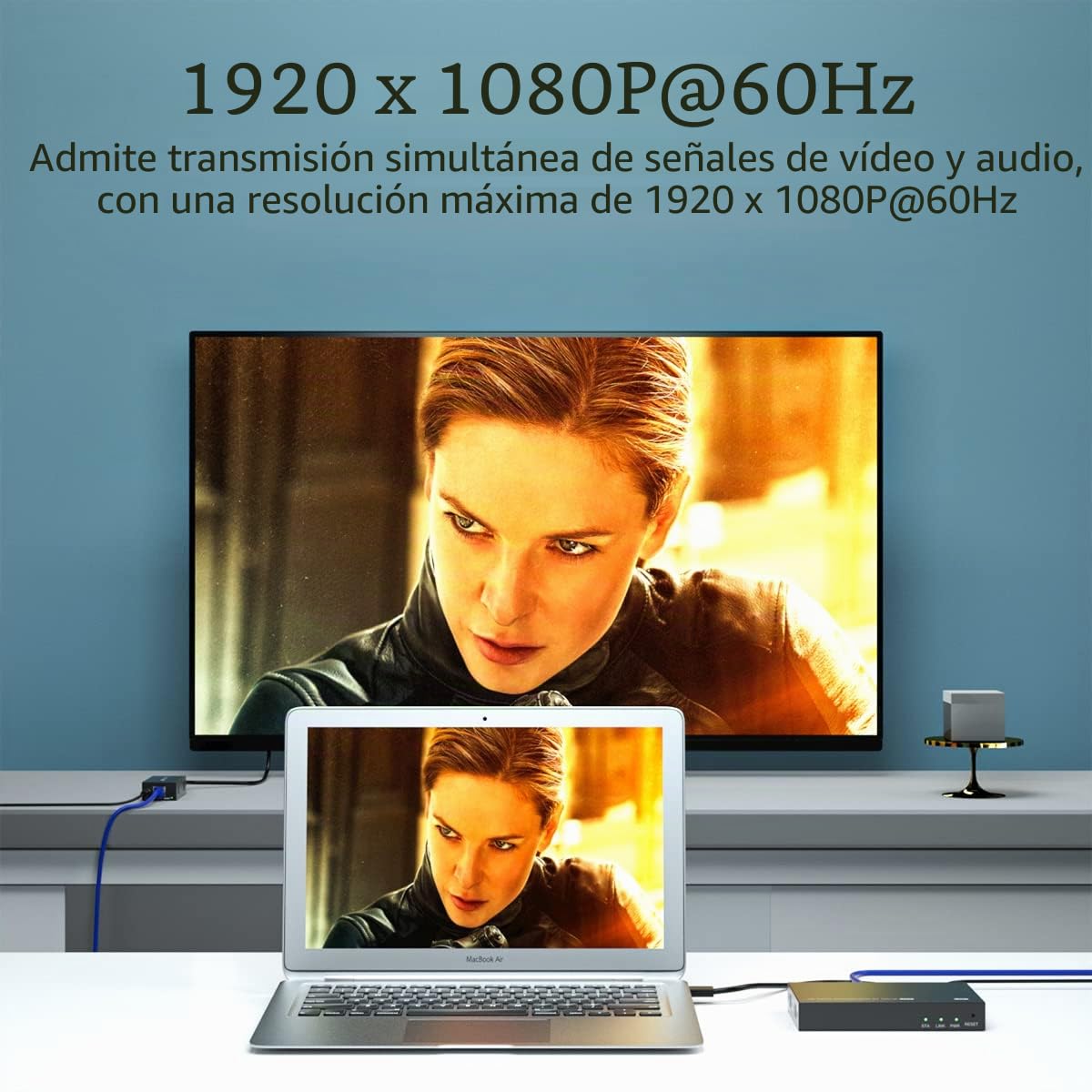 PW-DT2104 1X4 HDMI Extensor Splitter 150m por Cable Cat5e / Cat6 / Cat7 Soporte 1080P@60Hz Resolución Loop out