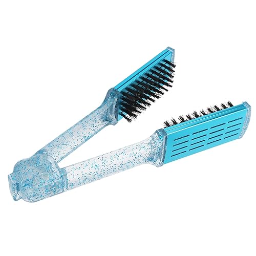 Cepillo alisador, Abrazadera alisadora de cabello, peine de enderezamiento de doble cara,Herramienta de peinado de peine de férula para enderezar el