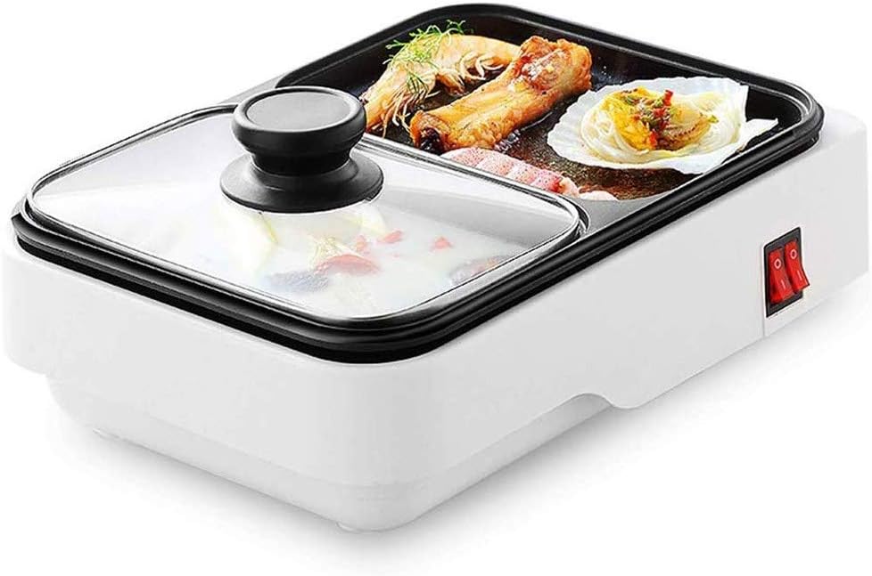 Mini Hot Pot ，Home Barbecue Integrated Baking Tray Multi-Function Electric and Mechanical Cooking Pan Independent Control