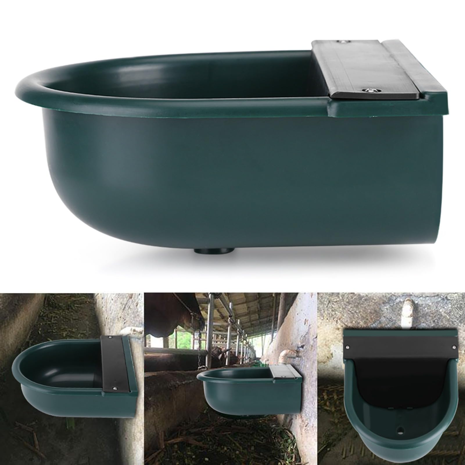 Automatische Tränkebecken mit schwimmerventil, Schwimmerventil Wasserschüssel 4L, Vieh Trinkschale PP und Kupfer Messing Düse Wassertrog Trinkschale für Rinder Ziege Schaf