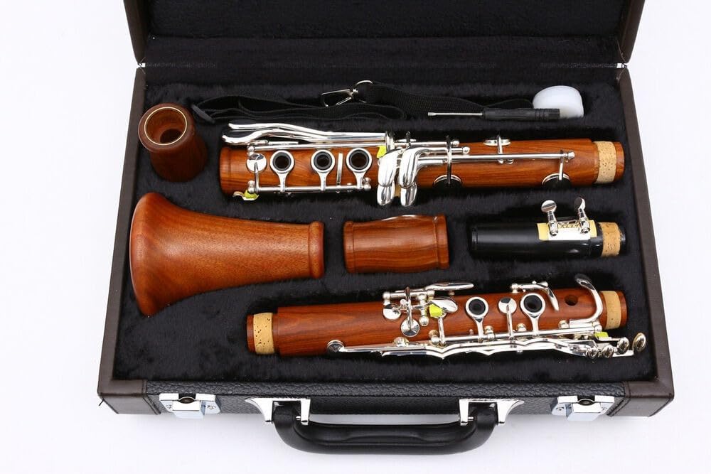 Professional New Clarinet B-flat Keys 17 Bb key Rosewood Body Silver Plated Key (17 Bb keys)