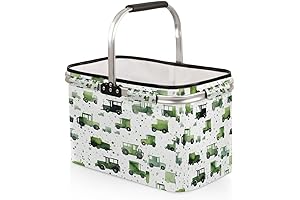 Diversified Tractor Collapsible Market Shopping Basket Portable Large Travel-Ready Basket for Outdoor Adventures