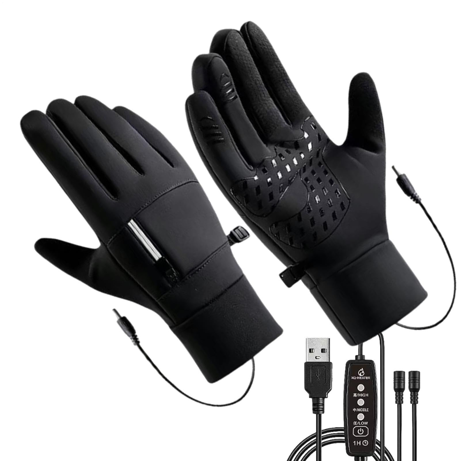 Guanti Invernali con Riscaldamento Muffole Antivento per Freddo Invernale | Guanti Da Sci Riscaldati Per Le Attività All'Aperto Sci Ciclismo Moto Guida Equitazione Escursionismo Pesca Campeggio