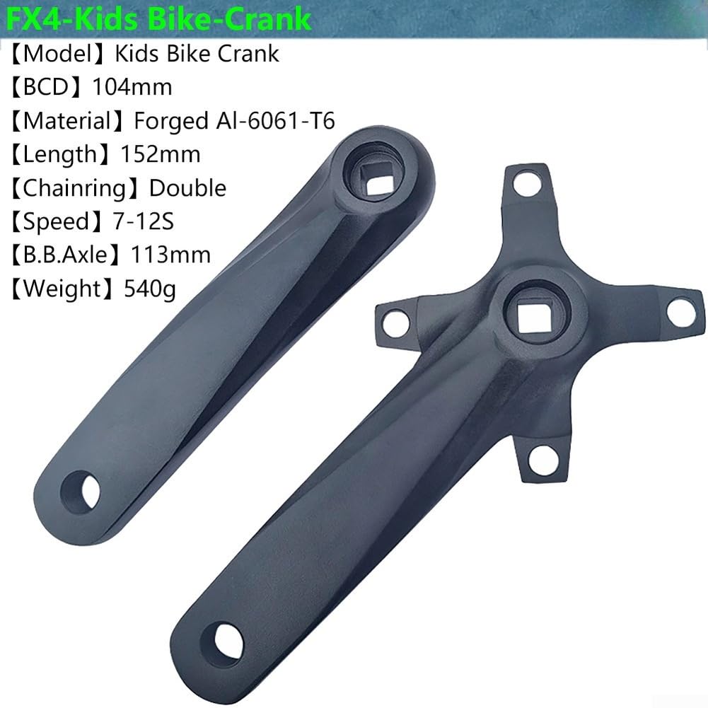 Pedivella leggera da 152 mm realizzata in lega Al-6061-t6 con doppia corona Bcd104 mm per ingranaggi da 7 a 12 velocità