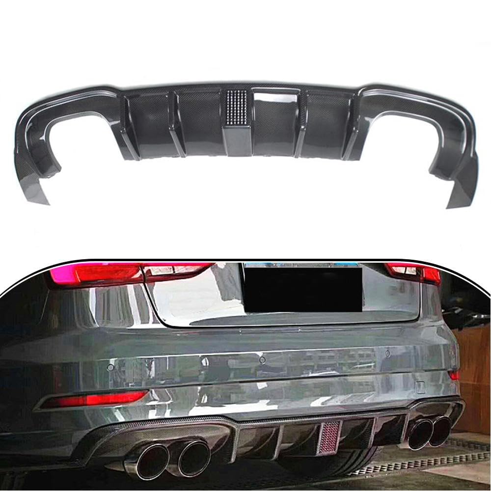 HhhhhYf Car Rear Bumper Diffuser for AUDI A3 Sline S3 Sedan 2017,Bumper Diffuser Lip Spoiler Splitter Rear Spoiler Trunk Lip Accessory