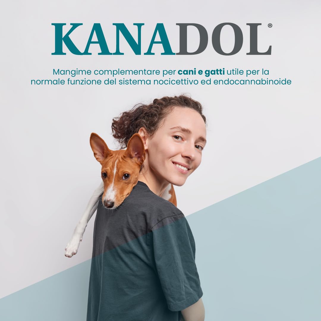 Aurora Biofarma Kanadol 50 Compresse - Mangime complementare utile per la normale funzione del sistema nocicettivo ed endocannabinoide - Adatto a Cani e Gatti