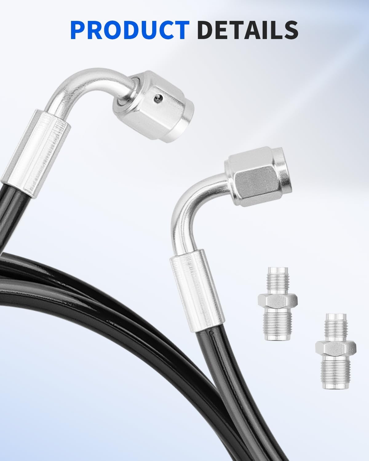 Clutch Line Kit Fits for Honda Civic 2001-2005 EM2/ES1/ES2 (Non-Si) K-Swap, Works best w/K20A/A2/A3 clutch slave cylinder, High Pressure Braided Stainless Steel