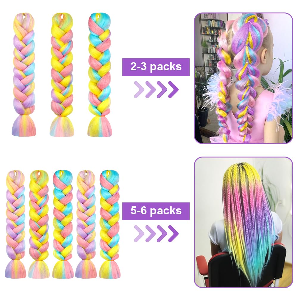 AUYAO Braiding Hair Extensions, 3Pcs Gradient Braid Hair Extension, Jumbo Braids Hair Extension Synthetic Wig - Image 4