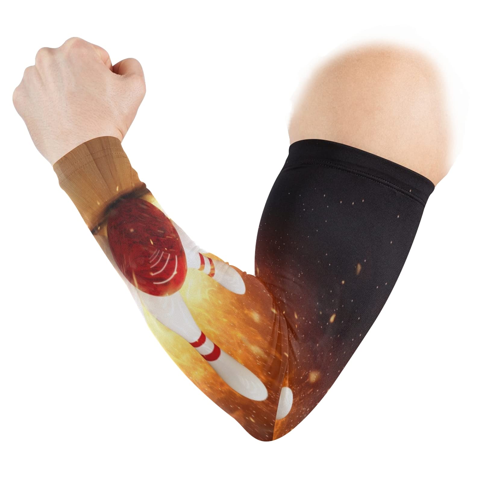 susiyo Bowling With Fire Cooling Arm Sleeves (1 Pair), UV Sun Protection Compression Arm Cover/Shield for Men & Women (Size M)