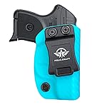Ruger LCP 380 Holster,IWB Kydex Holster Fit: LCP 380 AutoInside Waistband Carry - Adj. Cant RetentionCover Mag-ButtonNo WearNo Jitter (Carbon Fiber Blue - 1, Right Hand Draw (IWB))