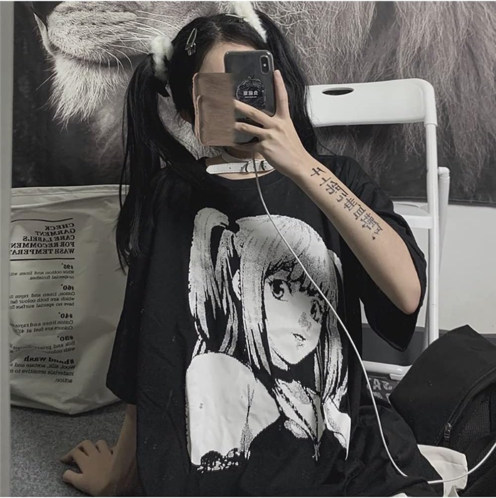 Women's Loose Fit T-Shirt, Black, S, Gothic, Grunge, Streetwear, Harajuku, Dark, Size S - Image 6