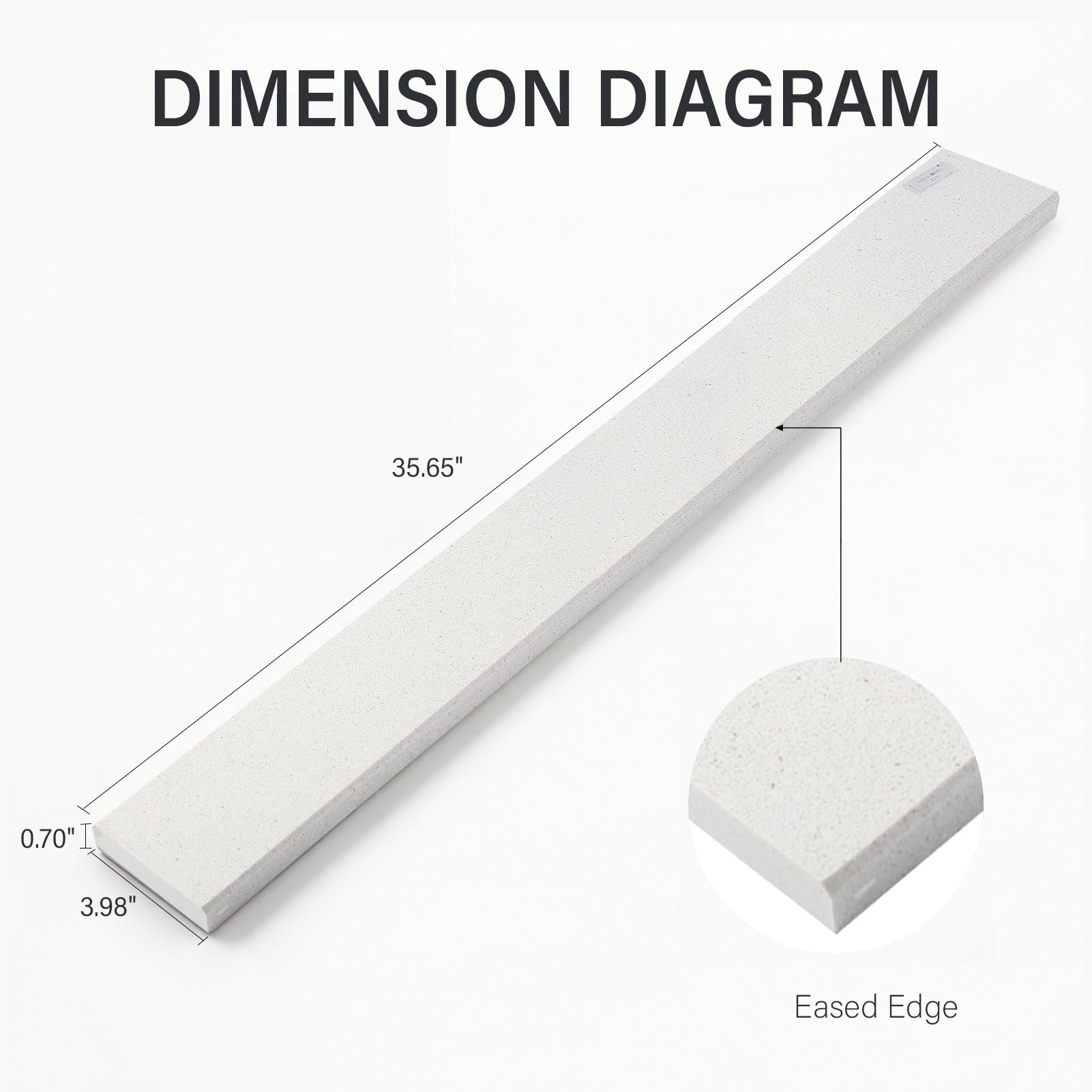 Umbral de mármol blanco de 10 x 61 cm, protector contra salpicaduras para