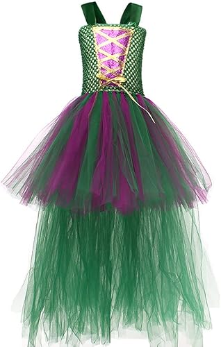 Miniatura 2 de ODIZLI Disfraz de bruja de Halloween para niñas, vestido de tul con accesorios