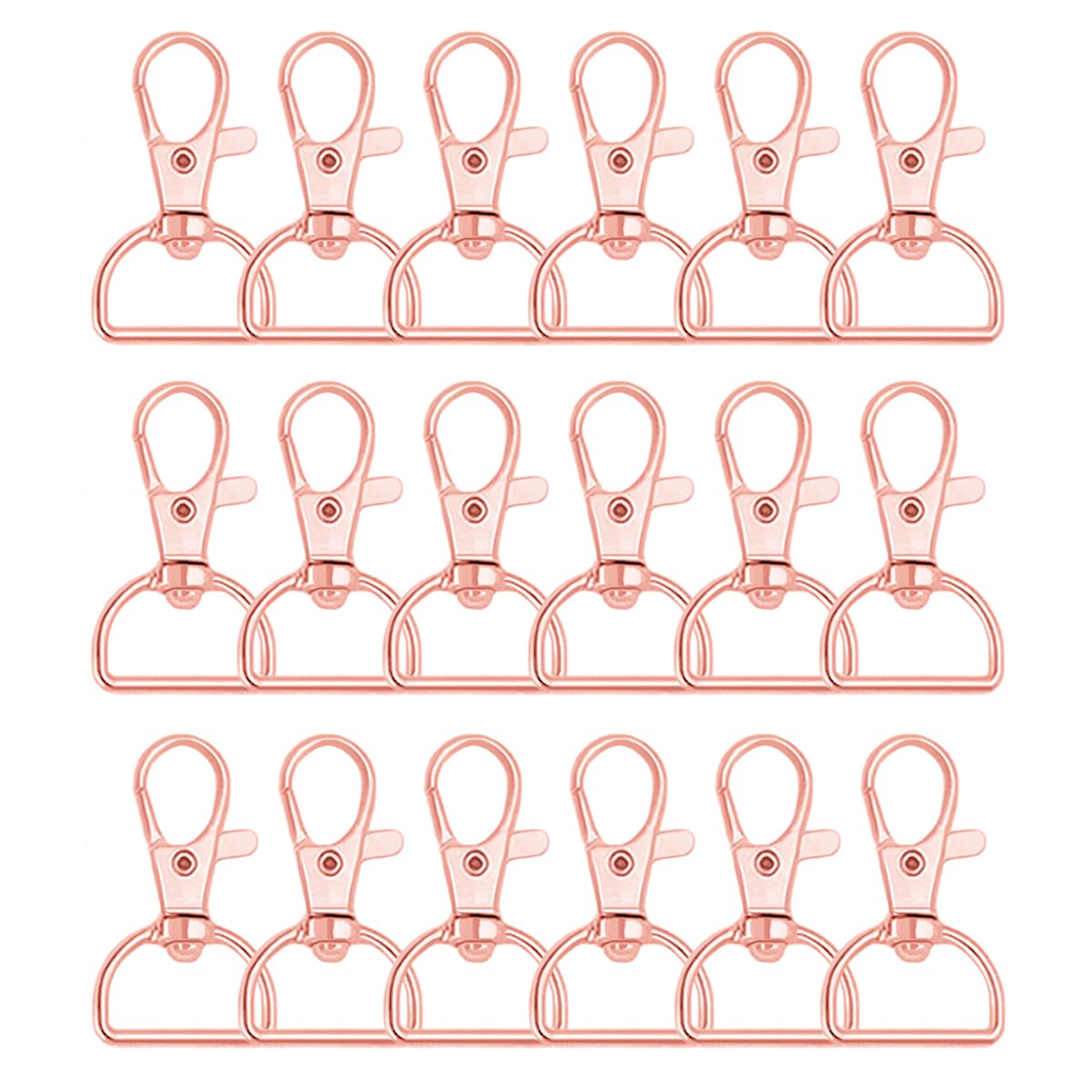 50Pcs Swivel Clasp Hooks D Ring Key Chain Clips, Metal Lobster Claw Clasps Trigger Clip Lanyard Snap Hook for Keychains Making Purse Hardware DIY