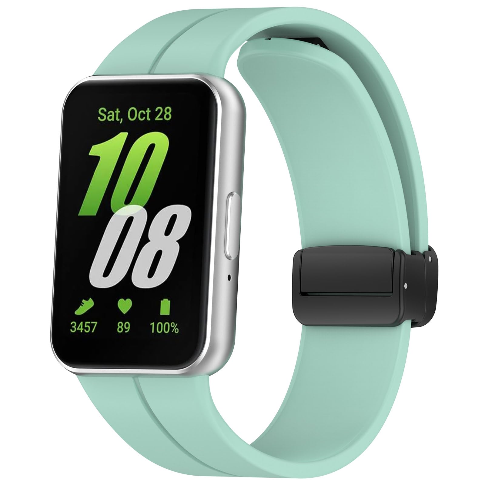 DKEnjoy Silicone Watch Band Replacement Wristband Accessory Wristband Compatible for Samsung Galaxy Fit 3 SM-R390 Straps (Mint Green)