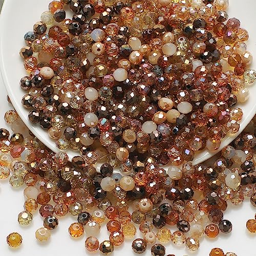 Blausky 500 cuentas de cristal facetado marrón, 3 x 4 mm, hexagonales, CRAFT_BEAD