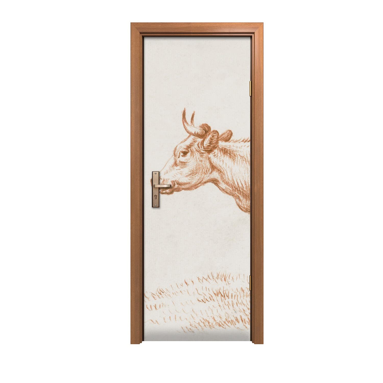 Autocollant de porte vache 70x200cm décoration murale design intérieur