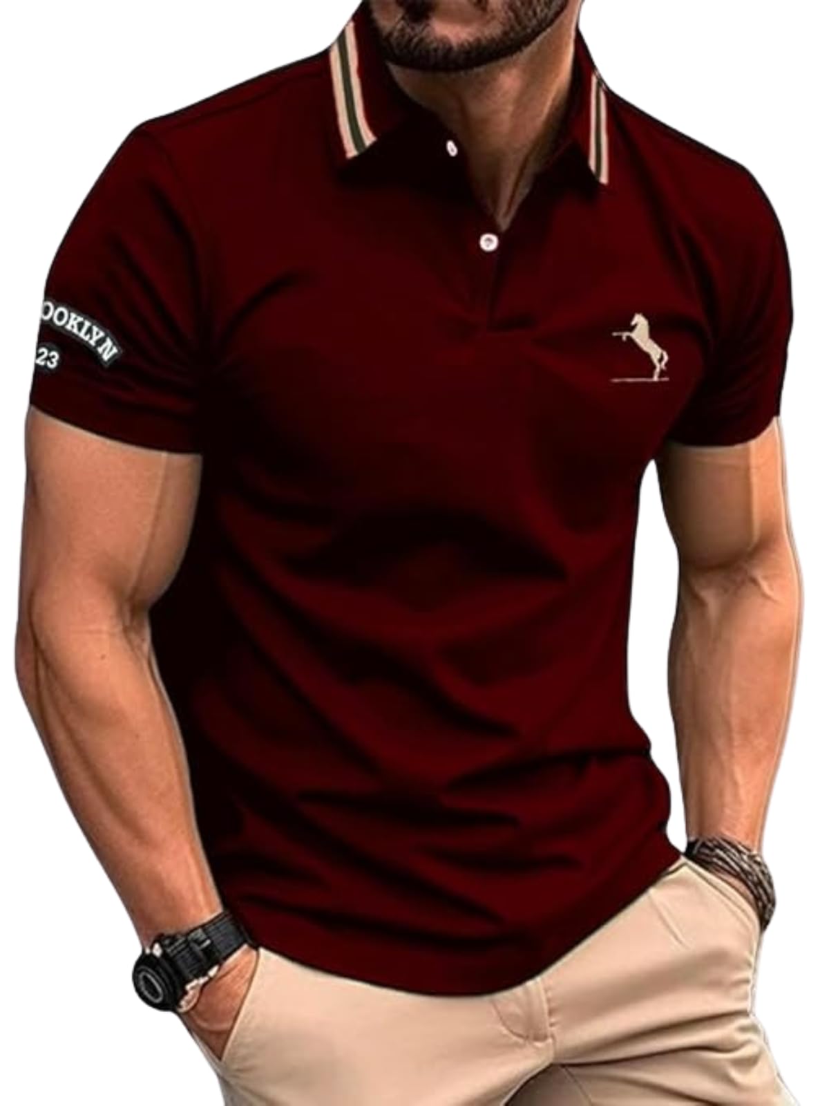 greciilooks Solid Regular Fit Polo Casual for Men Stylish Latest | Half Sleeve T Shirt-picture-42