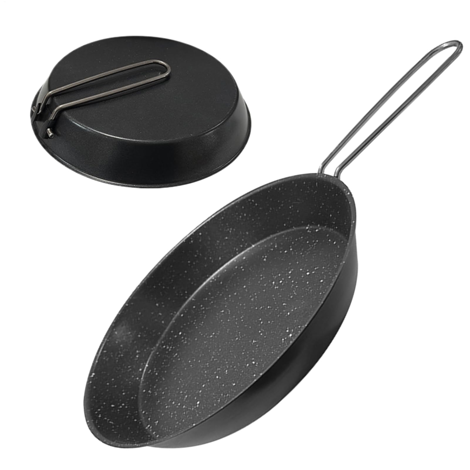 Poêle à frire de camping - Compacte - 20 cm - Anti-adhésive - Avec poignée pliante - Pour cuisinière, cuisine, , pique-nique et extérieur